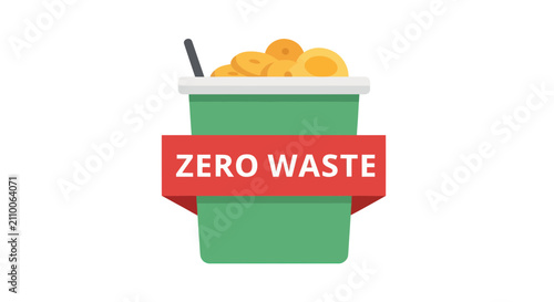 Quadro su tela Zero waste composting bin with organic fruit scraps