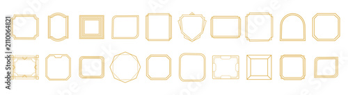 Thin vintage gold frame for your design. Vintage cover.decorative borders geometric certificates labels luxury wedding invitations and classic linear design elements.