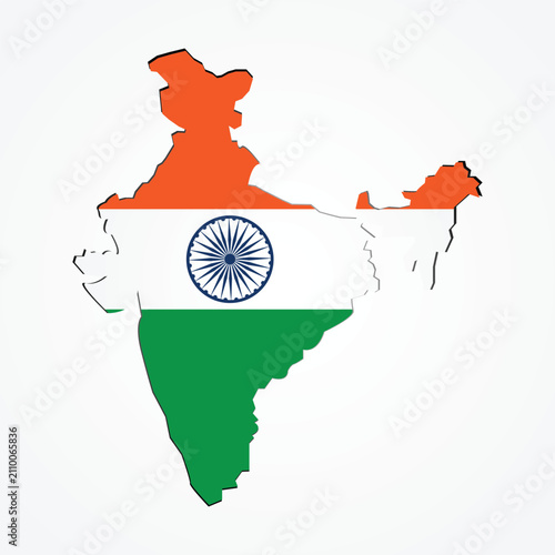 india map with flag