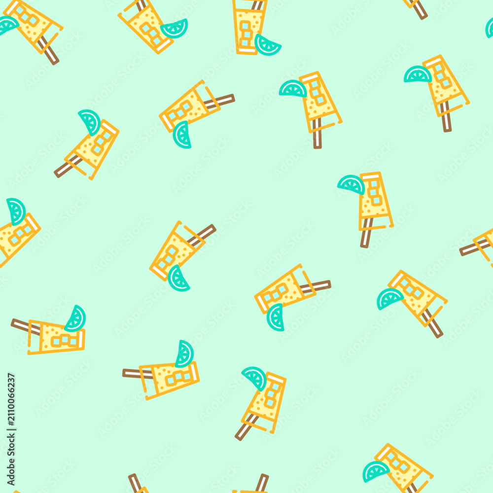 Obraz premium nightcap drink sleep night vector seamless pattern nightcap drink sleep night sign illustration