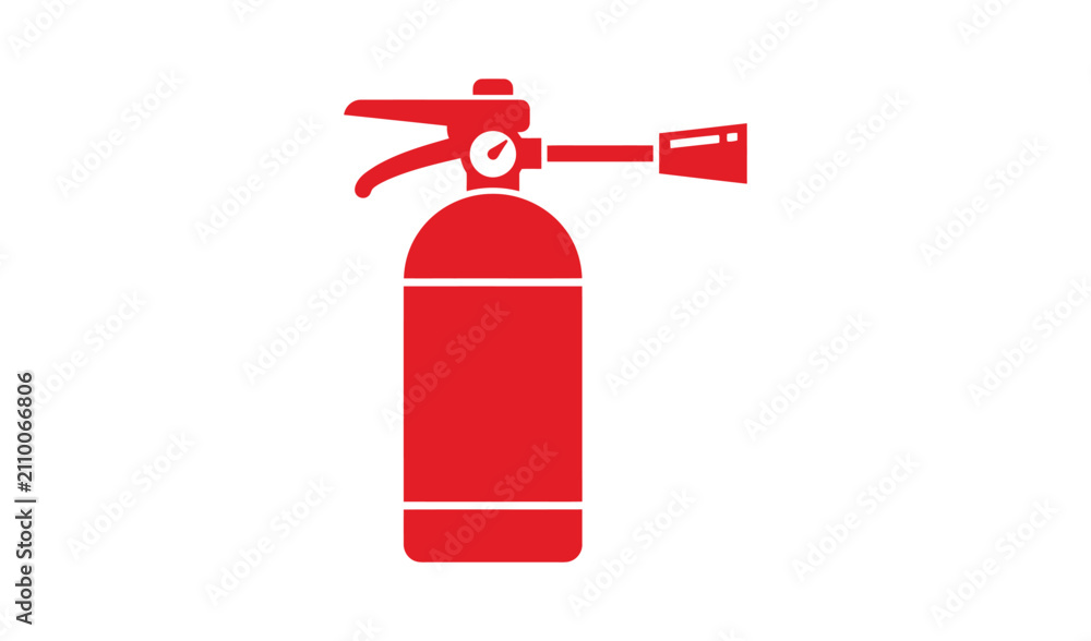 Obraz premium Red fire extinguisher icon vector