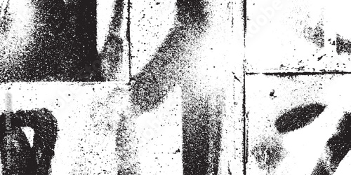 Canvastavla Textured concrete wall with black spray paint graffiti abstract grunge pattern o