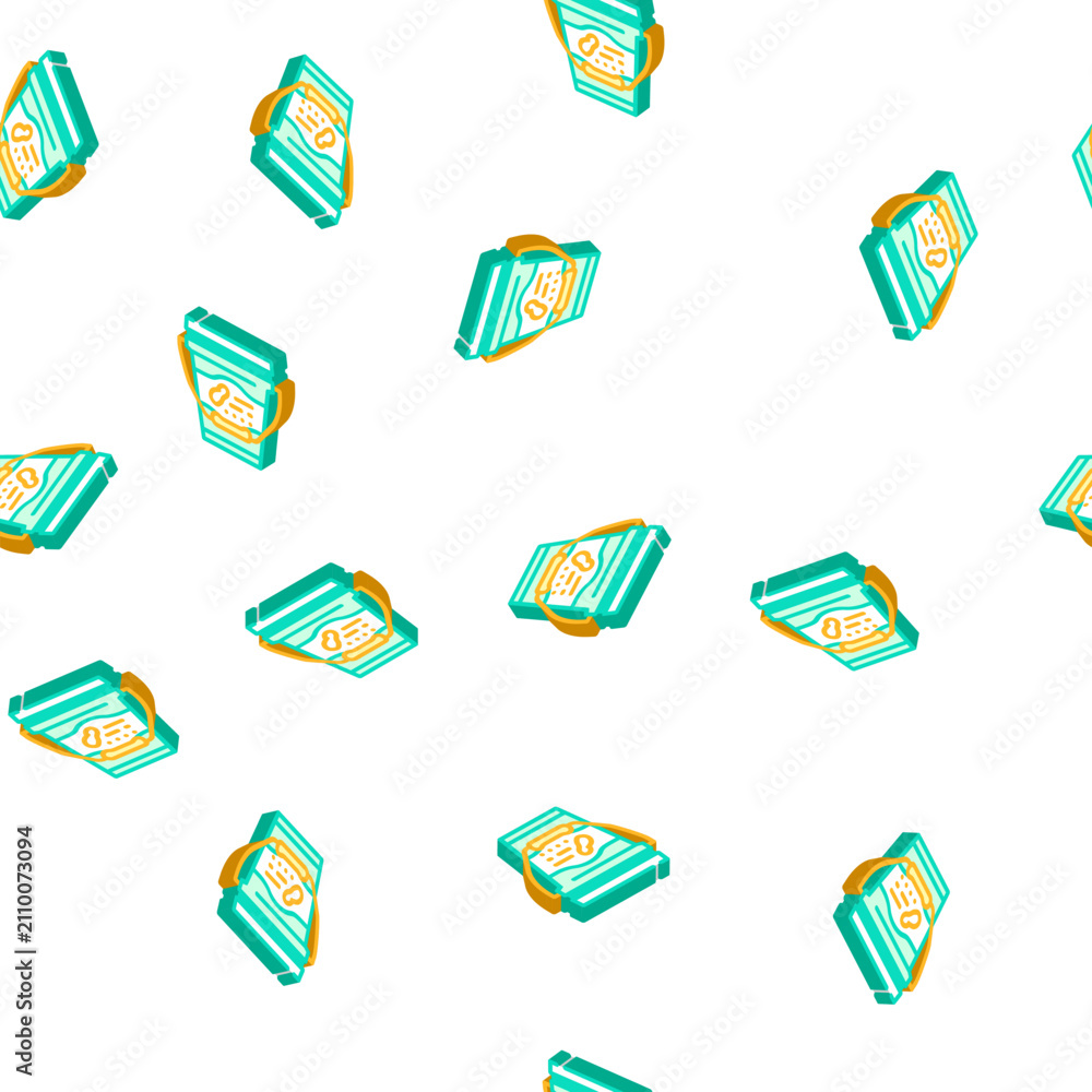 Fototapeta premium bucket with peanut butter isometric seamless pattern. bucket with peanut butter sign illustration
