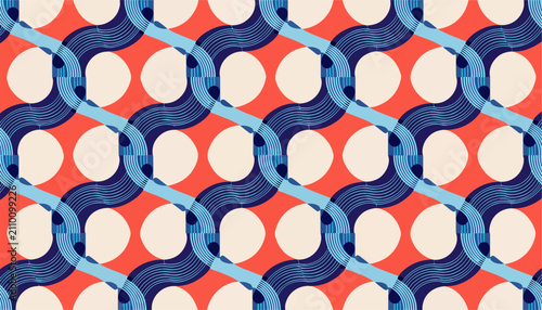 Seamless Abstract Geometry Featuring Bright Arches, Circles, and Bold Contemporary Color Harmony