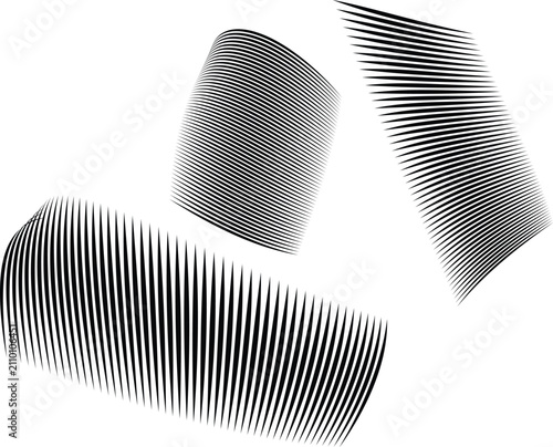 Abstract wavy black lines geometric