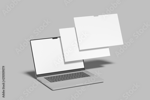 Realistic Laptop website presentation blank mockup
