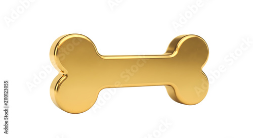 Golden Dog Bone Icon Illustrating A Premium Pet Toy Symbol for Canine Training and Veterinary Branding