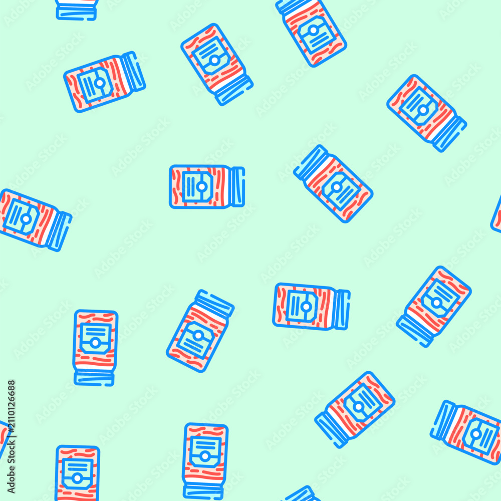 Fototapeta premium kimchi jar korean cuisine vector seamless pattern kimchi jar korean cuisine sign illustration