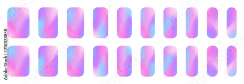 Set of Pastel Gradient Nail Stickers in Pink Purple and Blue