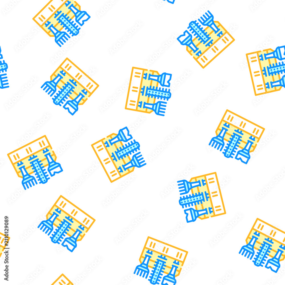 Fototapeta premium tool set stylist vector seamless pattern tool set stylist sign illustration