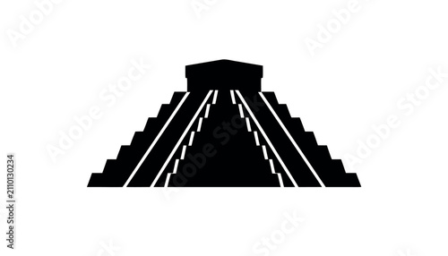 Obraz na płótnie Mayan Chichen Itza Pyramid Silhouette Design