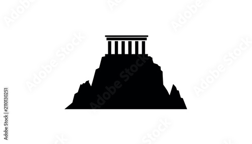 Mount Olympus Temple Silhouette Design