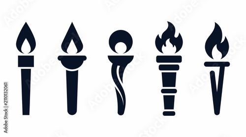 фотографія Torches collection illustrates several classic flaming beacons representing leadership, victory, and the spirit of athletic competition