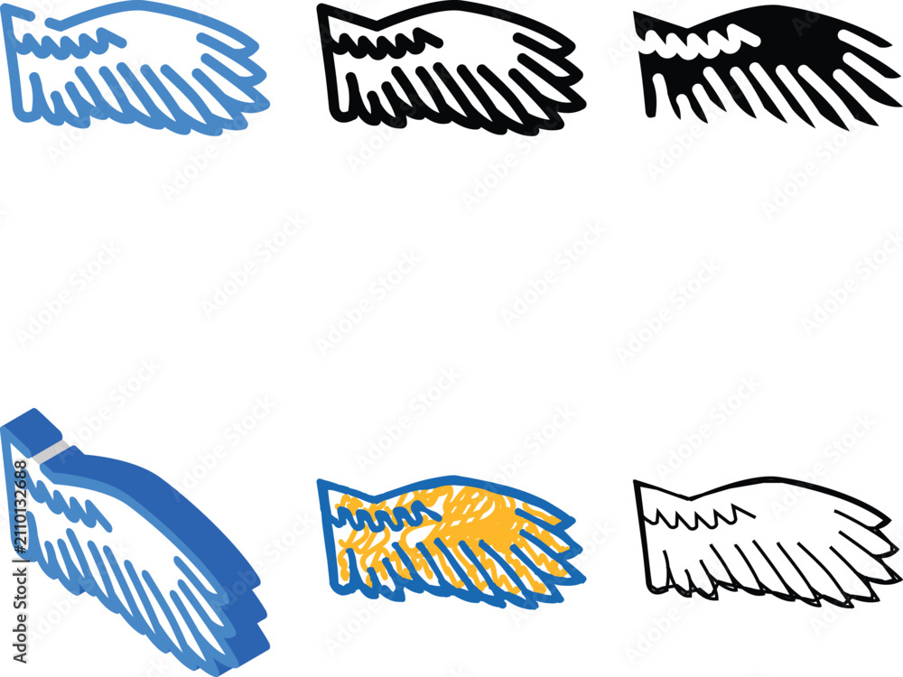 Fototapeta premium birds wing color styleset icon vector. birds wing sign. isolated symbol illustration