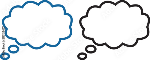 Canvastavla Doodle speech bubble icon set collection group with comic chat dialog message ba