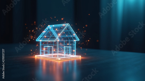 Modern smart home automation and IoT concept with copy space