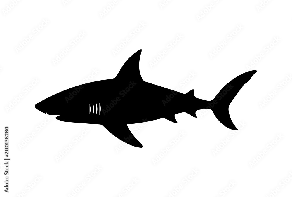 Fototapeta premium Shark Silhouette Simple Icon
