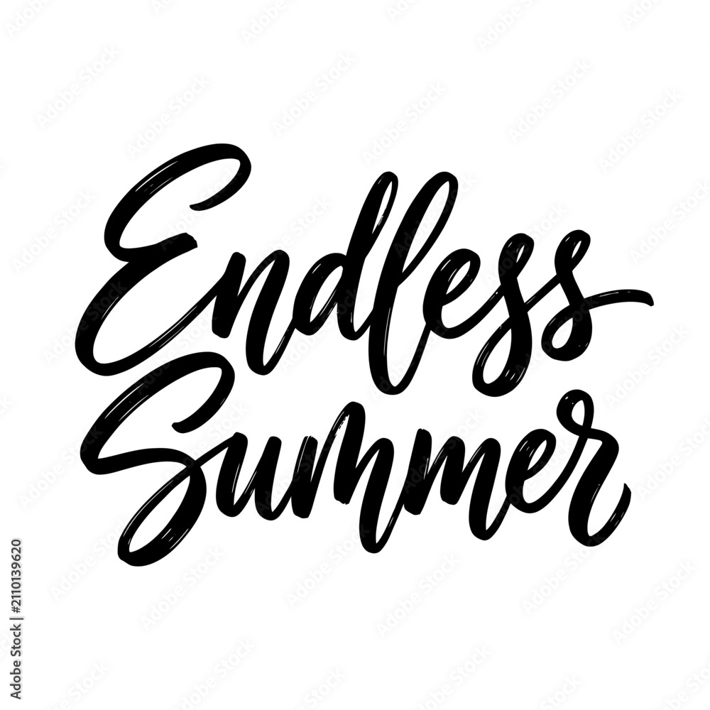 Fototapeta premium Bold handwritten Endless Summer script lettering for seasonal marketing designs.