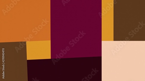 Modern Autumn Color Block Background in Burgundy Orange Brown and Beige