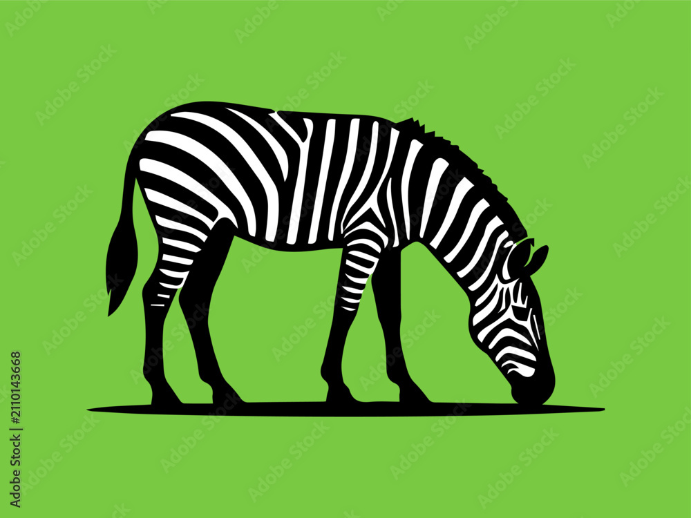 Obraz premium Zebra Silhouette Simple Animal Icon