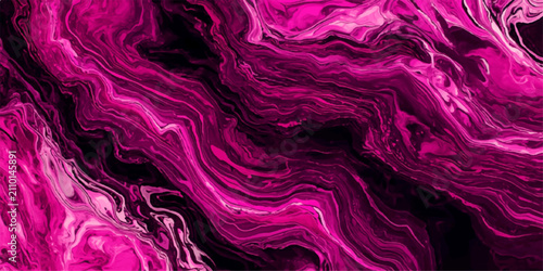 Bild auf Leinwand Vibrant Magenta Swirls a mesmerizing abstract pattern of deep magenta and black hues intertwine in fluid, organic waves, creating a visually dynamic and captivating composition