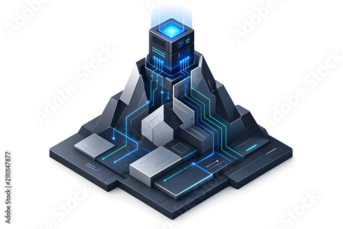 mountain technology concept illustration 