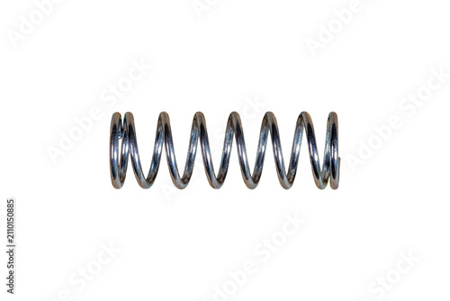 Metallic compression coil spring closeup mechanical engineering precision component