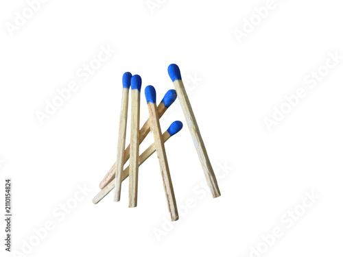 Obraz na płótnie Group of wooden matches with blue heads