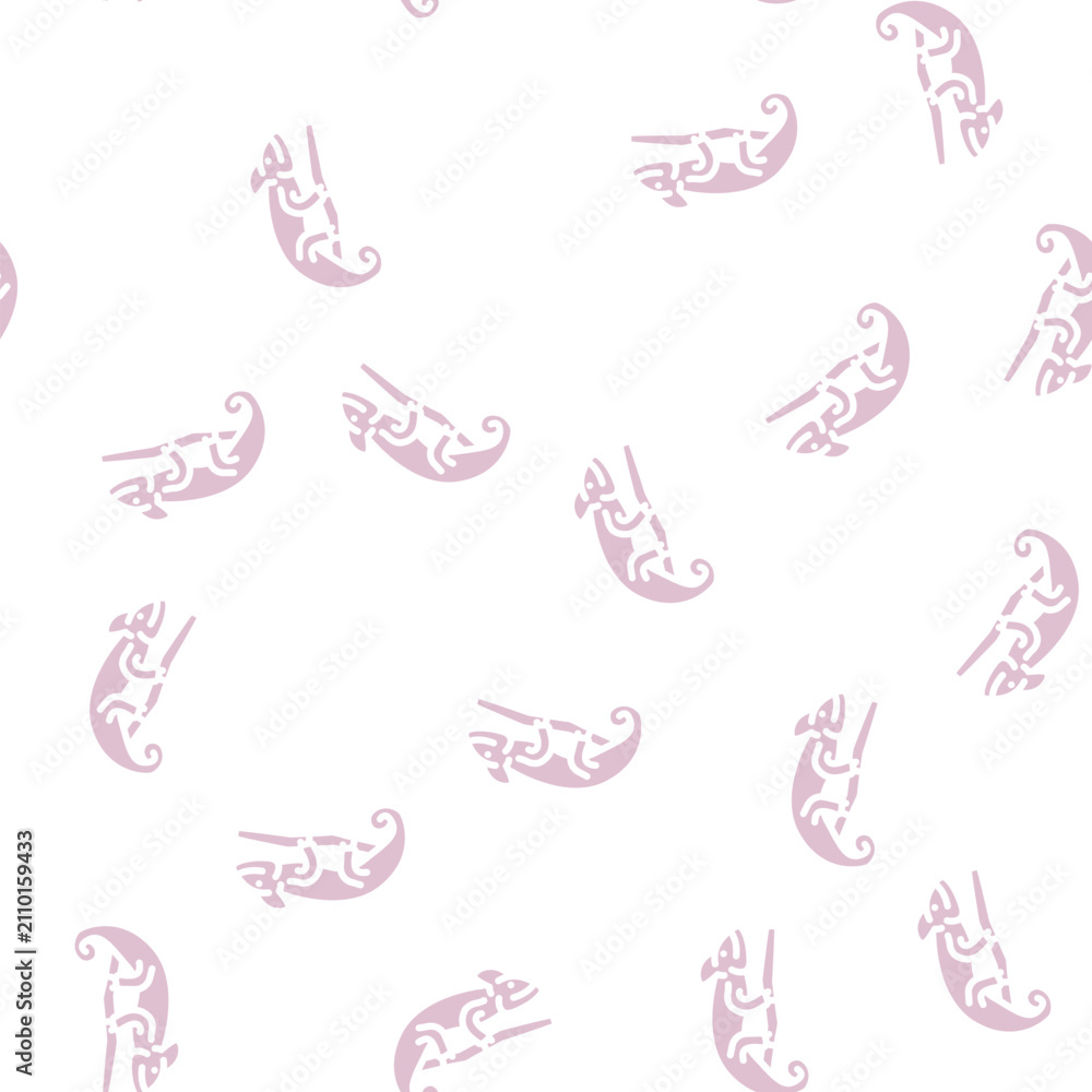Obraz premium chameleon animal glyph vector seamless pattern. chameleon animal signthin illustration