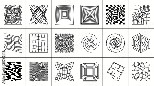 Cuadro en lienzo Abstract geometric patterns and optical illusions art