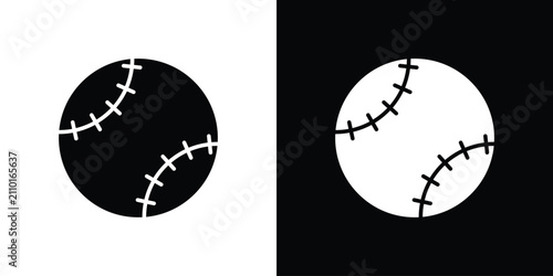 Принти на полотні Baseball icon line graphic group. EPS10