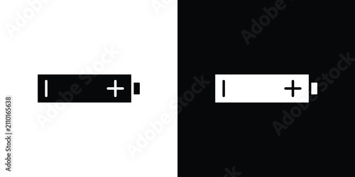 Quadro su tela Battery cell icon line graphic group. EPS10