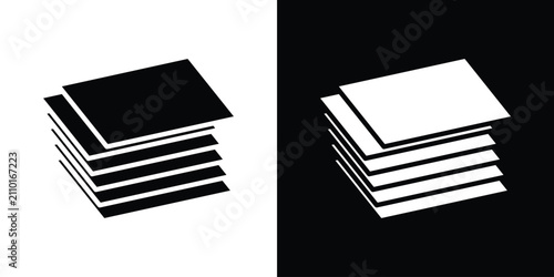 Fotografie paper stack icon line graphic group. EPS10