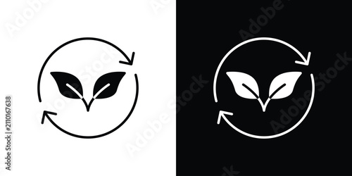 Fotografie Sustainable icon line graphic group. EPS10