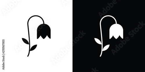 Bild auf Leinwand Wilted flower icon line graphic group. EPS10