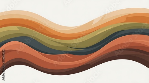 Abstract background with flowing wavy lines in earthy tones and warm colors for modern graphic design projects