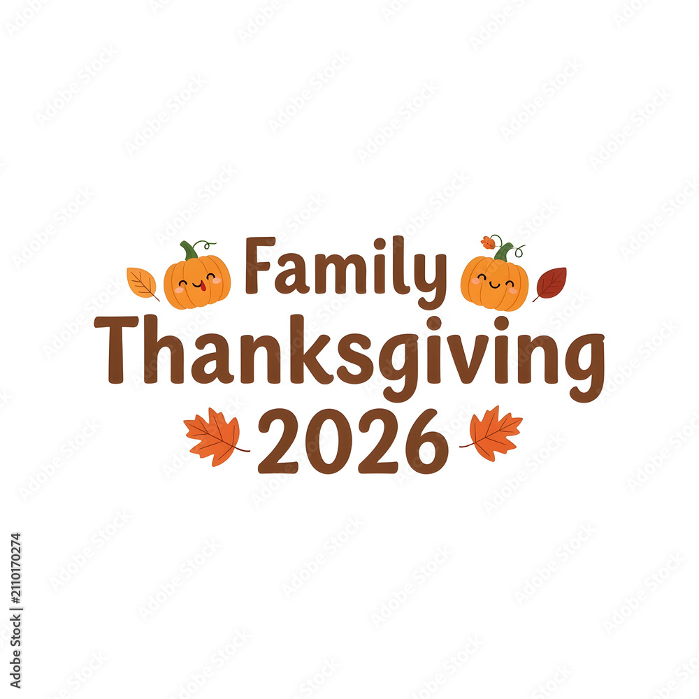 Fototapeta premium Festive Thanksgiving Typography isolated on transparent background