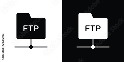 Fotografía FTP icon thin line pictogram bundle