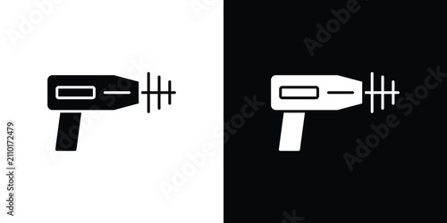 Fotografie Laser gun icon thin line pictogram bundle