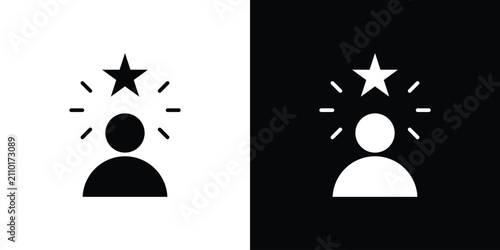 Bild auf Leinwand Self confidence icon thin line pictogram bundle