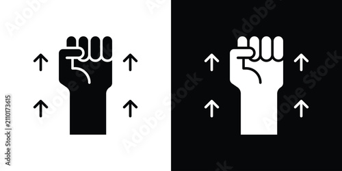 Bild auf Leinwand Will power icon thin line pictogram bundle