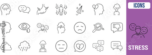 Foto Mental health stress sadness icons