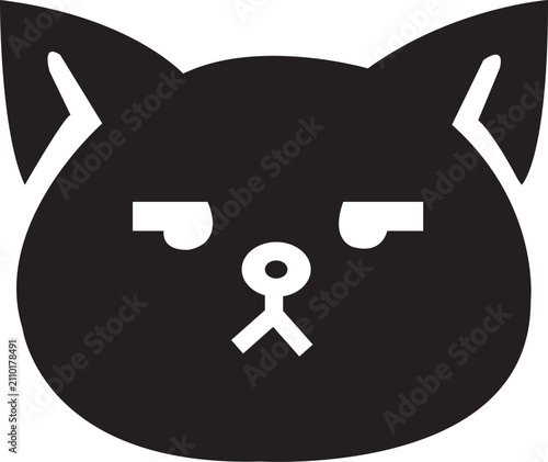 black cat icon on white background