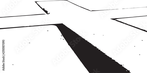 Foto Abstract graphic cross shape with dramatic shadow on white background for religi