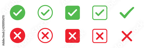 Картината върху платно Check mark icon button set