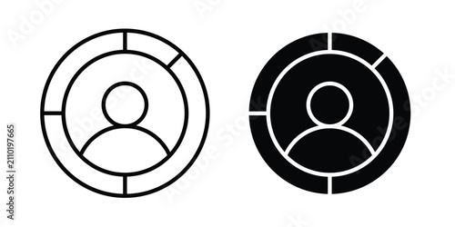 Quadro su tela Demographics icon simple drawings set