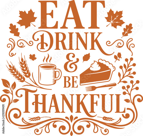 Happy Thanksgiving Calligraphy Lettering T-Shirt Design