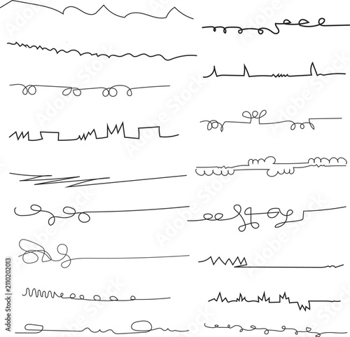 Abstract Hand Drawn Squiggle Lines Collection
