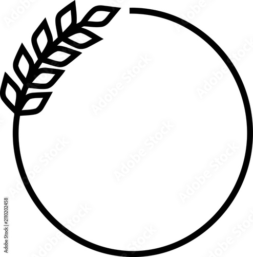 Canvastavla Minimalist laurel wreath design encircling an empty space symbolizing victory, h