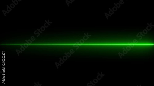 Straight neon lazer line color blue black background.4k